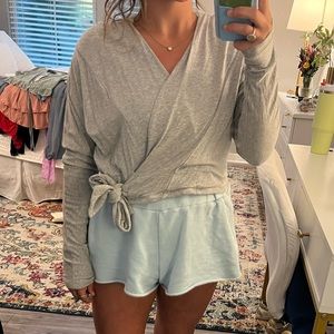 Grey tie long sleeve